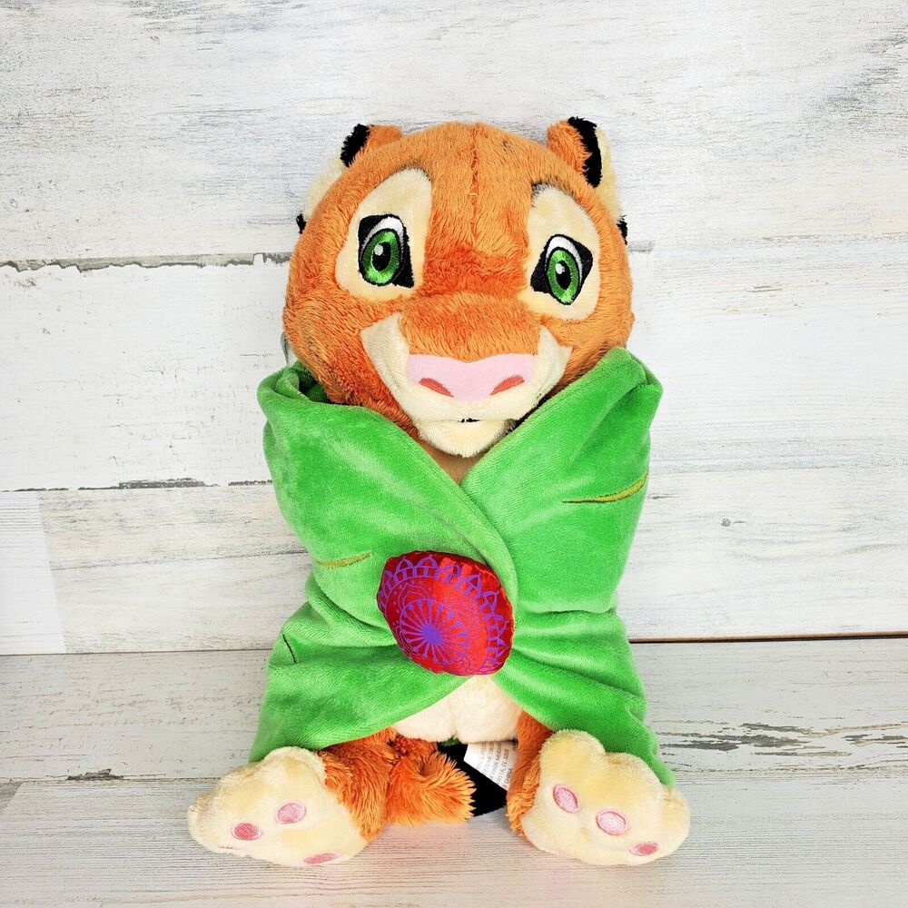 Disney Parks Babies Aladdin Baby Rajah Tiger Plush Stuffed Animal w/Leaf Blanket